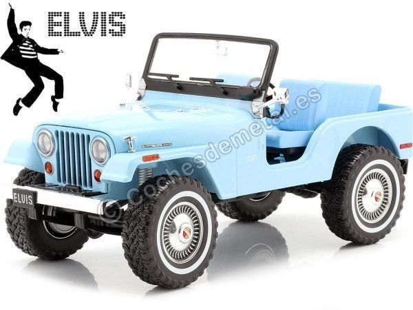 Cochesdemetal.es 1963 Jeep CJ-5 Sierra Blue "Elvis Presley (1935-77)" 1:18 Greenlight 19061