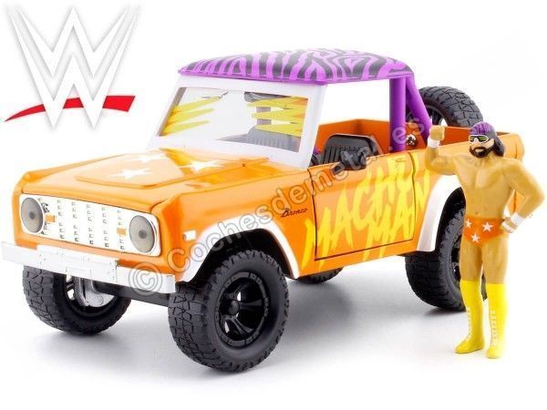 Cochesdemetal.es 1973 Ford Bronco + Figura Randy Savage "Macho Man" 1:24 Jada Toys 32046