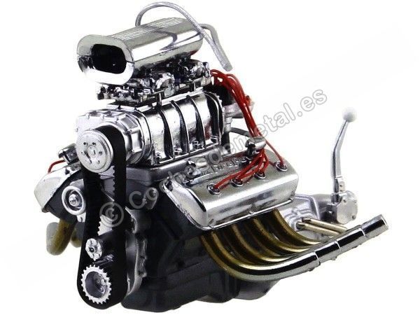 CARSDEMETAL.ES 1934 MOTEUR ET TRANSMISSION NITRO COUPE DODGE 426 Blown Drag 1:18 ACME / GMP 18840