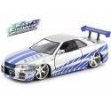 Cochesdemetal.es 2002 Nissan Skyline GT-R BNR34 "Fast & Furious" 1:24 Jada Toys 97158 253203044