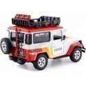 CARSDEMETAL.ES 1974 TOYOTA FJ40 TOP HARD OFF OFF ROAD avec portables blancs / rouges 1:24 MOTOR MAX 79137