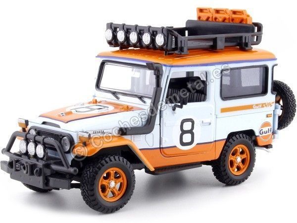 Cochesdememetal.es 1974 Toyota FJ40 Hard Top au large de la route Con Portaequipajes Gulf Edition 1:24 Motor Max 79658