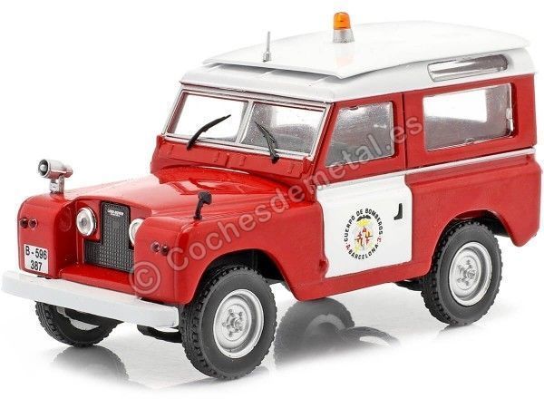 Carsdemetal.es 1960 Land Rover Santana II "Brigade Brecer Barcelone" Red / White 1:43 Salvat SP08 Editorial