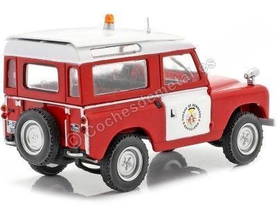 1960 Land Rover Santana II "Brigada Bomberos Barcelona" Rojo/Blanco 1:43 Editorial Salvat SP08 Cochesdemetal.es 2