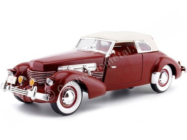Cochesdemetal.es 1937 CORD 812 SUPERCIRGED CONVERTIBLE ROUGE 1:18 Modèles de signature 18112