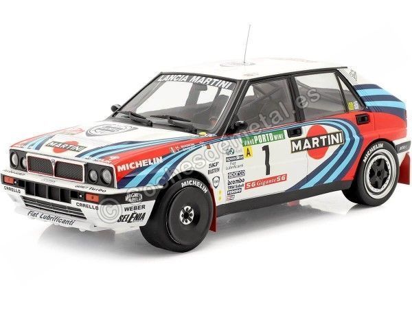 Cochesdemetal.es 1990 Lancia Delta Integrale 16V Martini Nº1 Biasion/Siviero Ganador Rallye Portugal 1:18 IXO Models RMC064A