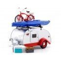 Carsdemetal.es 1947 Caravan Tear Drop Drop Trailer avec Baca et accessoires 1:24 Greenlight 18440