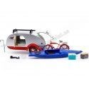 Carsdemetal.es 1947 Caravan Tear Drop Drop Trailer avec Baca et accessoires 1:24 Greenlight 18440