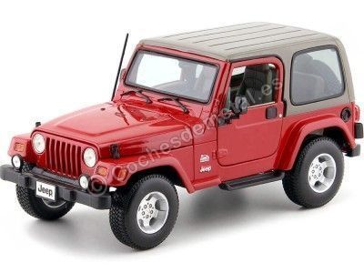 Cochesdemetal.es 2000 Jeep Wrangler Sahara Rojo Metalizado 1:18 Bburago 12014