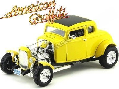 1932 Ford Hot Rod Coupe "American Grafiti" Amarillo 1:18 Motor Max 73172 Cochesdemetal.es