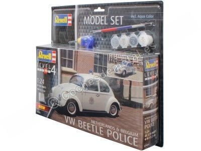 Cochesdemetal.es 1974 Volkswagen Beetle Police "Plastic Model Kit" 1:24 Revell 67666 2