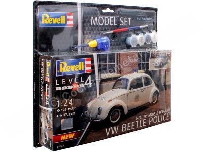 Cochesdemetal.es 1974 Volkswagen Beetle Police "Kit de modèle en plastique" 1:24 Revell 67666