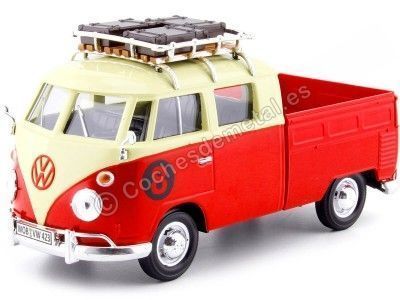 Cochesdemetal.es 1967 Volkswagen Type 2 T1 Pickup Hot Rod Con Portaequipajes 1:24 MOTOR MAX 79582