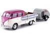 Cochesdemetal.es 1967 Volkswagen Type 2 (T1) Pickup "Set Semana en La Playa" Purple/Beige 1:24 Motor Max 79673