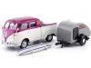 Cochesdemetal.es 1967 Volkswagen Type 2 (T1) Pickup "Set Semana en La Playa" Purple/Beige 1:24 Motor Max 79673