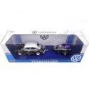 CARSDEMETAL.ES 1966 Volkswagen Beetle avec une moto noire / argent 1:24 Motor Max 79675