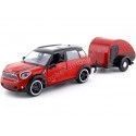 Cochesdemetal.es 2017 Mini Cooper S Countryman Con Remolque Camper Red / Black 1:24 Motor Max 79761