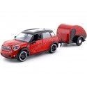 Cochesdemetal.es 2017 Mini Cooper S Countryman Con Remolque Camper Red/Black 1:24 Motor Max 79761