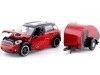 Cochesdemetal.es 2017 Mini Cooper S Countryman Con Remolque Camper Red / Black 1:24 Motor Max 79761