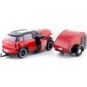 Cochesdemetal.es 2017 Mini Cooper S Countryman Con Remolque Camper Red / Black 1:24 Motor Max 79761