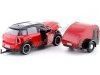 Cochesdemetal.es 2017 Mini Cooper S Countryman Con Remolque Camper Red / Black 1:24 Motor Max 79761