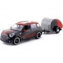 Cochesdemetal.es 2017 Mini Cooper S Countryman Con Remolque Camper noir / rouge 1:24 Motor Max 79762