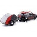 Cochesdemetal.es 2017 Mini Cooper S Countryman Con Remolque Camper noir / rouge 1:24 Motor Max 79762