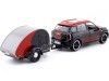 Cochesdemetal.es 2017 Mini Cooper S Countryman Con Remolque Camper noir / rouge 1:24 Motor Max 79762