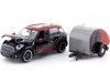 Cochesdemetal.es 2017 Mini Cooper S Countryman Con Remolque Camper noir / rouge 1:24 Motor Max 79762