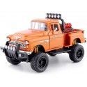 CARSDEMETAL.ES 1955 Chevrolet 1500 Pickup en bordure de pas hors route Métallique Orange 1:24 Motor max 791333