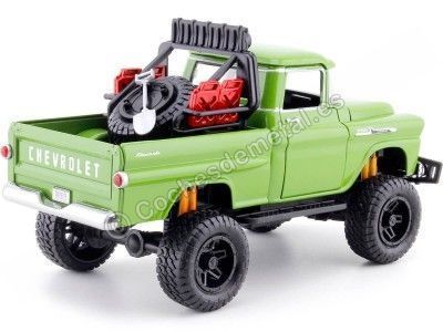 Cochesdemetal.es 1958 Chevrolet Apache Fleetside Pickup Off Road Verde 1:24 Motor Max 79135 2