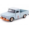 Cochesdelatal.es 1966 Chevrolet C10 Fleetside Pickup "Gulf Edition" Azul / Nararanja 1:24 Motor Max 79648