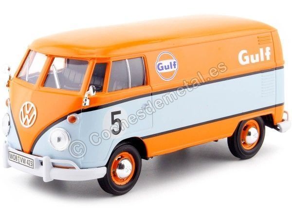 Cochesdemetal.es 1967 Volkswagen Type 2 (T1) Delivery Van "Gulf Edition" 1:24 Motor Max 79649