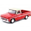 Cochesdemetal.es 1966 Chevrolet C10 Fleetside Pickup Rojo / Crema 1:24 Motor Max 73355