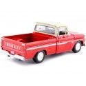 Cochesdemetal.es 1966 Chevrolet C10 Fleetside Pickup Rojo / Crema 1:24 Motor Max 73355