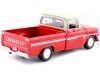 Cochesdemetal.es 1966 Chevrolet C10 Fleetside Pickup Rojo / Crema 1:24 Motor Max 73355