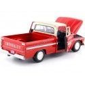 Cochesdemetal.es 1966 Chevrolet C10 Fleetside Pickup Rojo / Crema 1:24 Motor Max 73355