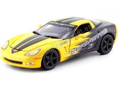 Cochesdemetal.es 2005 Chevrolet Corvette C6 Racing Amarillo / Negro 1:24 Motor Max 73774