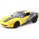 Cochesdemetal.es 2005 Chevrolet Corvette C6 Racing Amarillo / Negro 1:24 Motor Max 73774