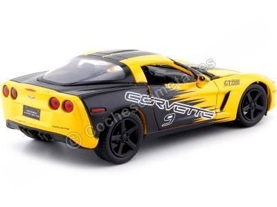 Cochesdemetal.es 2005 Chevrolet Corvette C6 Racing Amarillo / Negro 1:24 Motor Max 73774 2