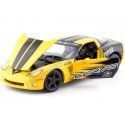 Cochesdemetal.es 2005 Chevrolet Corvette C6 Racing Amarillo / Negro 1:24 Motor Max 73774