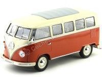 1962 Volkswagen T1 Classical Microbus Rojo-Blanco 1:18 Welly 12531