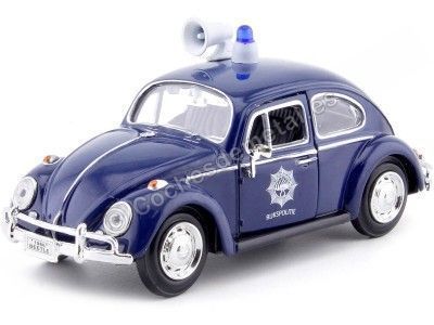 CARSDEMETAL.ES 1966 Volkswagen Beetle "Police Holland" Blue 1:24 Motor Max 79589