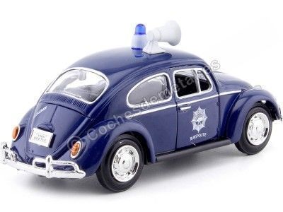 1966 Volkswagen Beetle "Policia Holanda" Azul 1:24 Motor Max 79589 Cochesdemetal.es 2