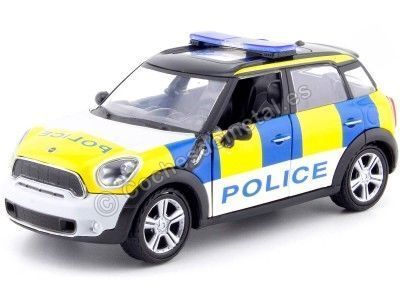 2017 Mini Cooper S Countryman "UK Police" Blanco/Amarillo/Azul 1:24 Motor Max 79751 Cochesdemetal.es