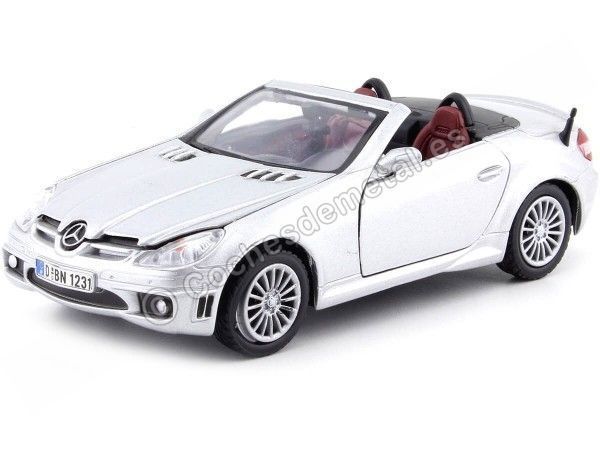 Cochesdemetal.es 2004 Mercedes-Benz SLK 55 AMG Convertible Gris Metalizado 1:24 Motor Max 73292