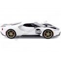 Cochesdemetal.es 2021 Ford GT Heritage Edition Blanco / Negro 1:18 Top Speed ​​TS0317