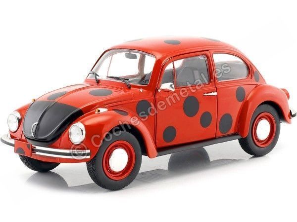 Cochesdemetal.es 1973 Vokswagen Beetle "Mariquita" Rojo/Negro 1:18 Solido S1800509