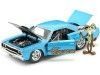 Cochesdemetal.es 1970 Plymouth Road Runner + Wile E. Coyote "Looney Tunes" Azul/Negro 1:24 Jada Toys 32038/253255028