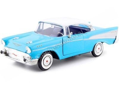 Cochesdemetal.es 1957 Chevrolet Bel Air Azul/Blanco 1:24 Motor Max 73228